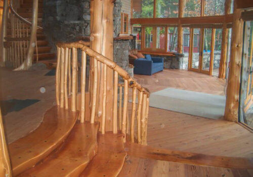 cedar stair well built by Josh Belisle
